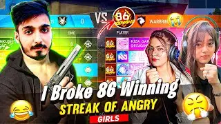 FIrst Time Break 86 Winning Streak 😱 Aawara Vs Two Angry Girls 😡 लड़की गुस्सा हो गई || Free Fire Max
