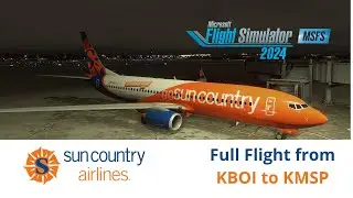 KBOI to KMSP | PMDG 737-800 Full Flight | Night Takeoff in Low visibility