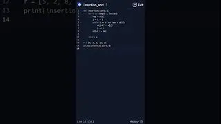 Insertion Sort code in Python #python