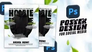 How to Design a Hoodie Poster Ad in Photoshop | Social Media Banner Tutorial (Step-by-Step)