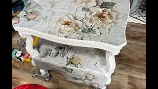 Old World Elegance Tables Makeover | Layering Climbing Grace Decoupage Paper and Paint