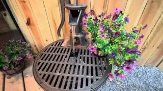 Our Airbnb has fire pit, fake old country porch, water fountain in Edgemoor, SC