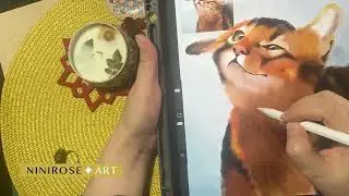 Digital Cat Painting in Procreate | Pet Portrait Timelapse