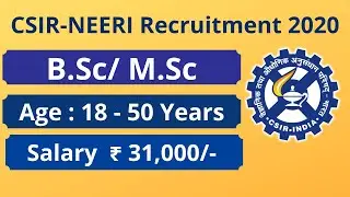 CSIR NEERI Recruitment 2020 | New Govt Jobs 2020 | Latest Govt Jobs 2020