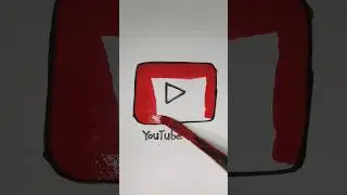 youtube logo painting 🖌️🎨|| satisfying? #youtube #shorts #fun