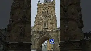 Powder #Tower #prague #travelvlog #travel #snow #snowfall #sighting #historical #opera #czech