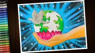 How to draw International Peace day poster for beginners - step by step