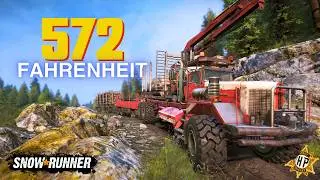 Burnt Timber Express - Road Train Transporting 10 Burnt Logs in SnowRunner Season 14 - Kenworth 963
