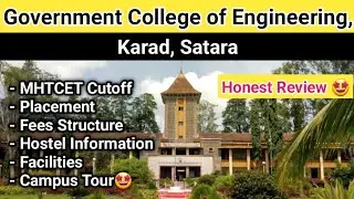 Government College of Engineering Karad Review | Cutoff | Placement | Hostel | Fees | Campus Tour 🤩