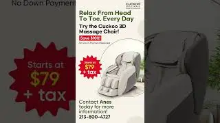 Transform Your Relaxation: Cuckoo 3D Massage Chair &ndash; Only $79+tax! No Down Payment!