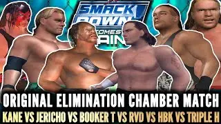 ORIGINAL ELIMINATION CHAMBER MATCH SIMULATION - KANE VS Y2J VS BOOKER T VS HBK VS RVD VS TRIPLE H!