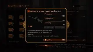 AMR Anti-Materiel Rifle [speed shot] 6slots Lv100 Resident Evil Revelations 2