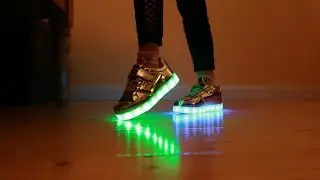 cool new trendy gold LED shoes