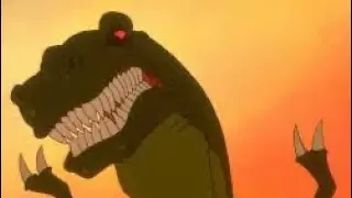 Land before time, T-Rexes from not scary to scary