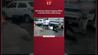 BJP Workers Attack Congress Office In Mumbai; Police Lathi Charge #bjp #congress #shorts