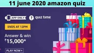 Amazon Daily Quiz || Amazon 11 june 2020
