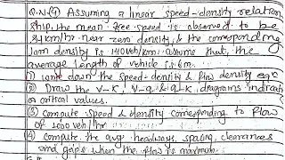 Speed(v)-density(k),speed-flow relationship numerical ||Unit-2||transportation engineering-2|BECIVIL