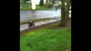 Dick falls off skateboard