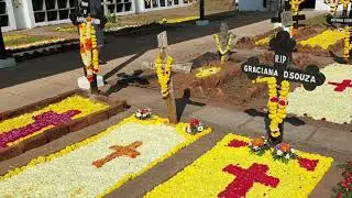 Beautifully Decorated Graves of Loved Ones | Reis Magos Cemetery | Goa India | 02 Nov 2022 |