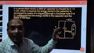 In a camera-flash circuit, a 2000 &micro;F capacitor is charged by a 1.5 V cell. a flash is required,