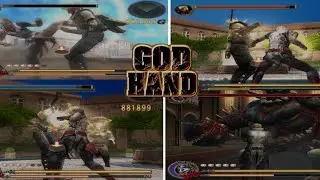 GOD HAND UNDISPUTED V2 MOD CARACTER AZEL MAX HEALTH AETHERSX2 GAMEPLAY