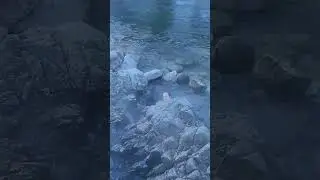 Hot waterfalls in the winter at Kirkham Hotsprings
