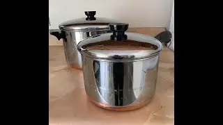 Revere Ware 6 Qt Stock Pot + 3 Qt Sauce Pan Copper Bottom 2 Piece Set + Lids Clinton, IL