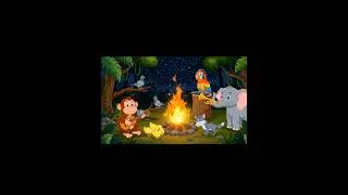 Bonfire Beats & Jungle Vibes 🔥🌙 #bedtimetraditions #animation #animalcartoon #shorts #vuralvideo