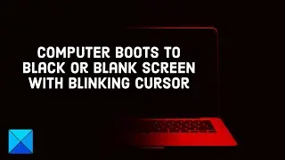 Computer boots to Black or Blank Screen with blinking cursor