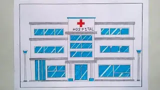 Hospital drawing ll How to draw easy hospital drawing step by step