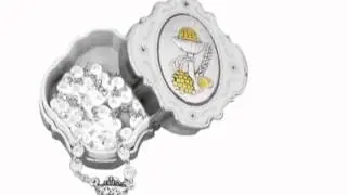 Italian Black/White Communion Rosary in Box