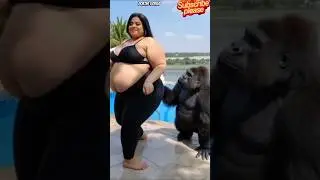 Что будет, если толстая женщина прыгнет ‼️😂Доктор Горилла #мило #теггорилла #горилла #зоопарк #ди...