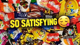 ASMR Most Popular Candys / some lots of colorful rainbow lollipop candy / unpacking chocolate eat