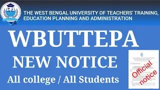 WBUTTEPA IMPORTANT NOTICE