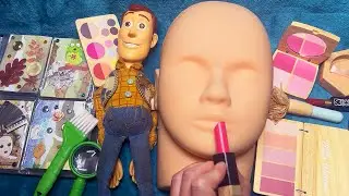 ASMR Wooden on Makeup Mannequin + Woody Repair (Whispered 10 Year Anniversary)