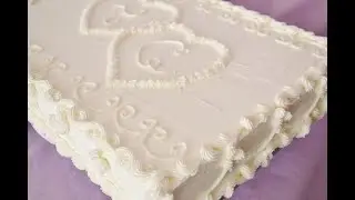 Dress up a Sheet Cake: White on White Wedding Cake - DIY Wedding Cake Option