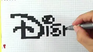 How to draw title DISNEY pixel art | Pixelart123