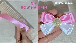 DIY / Super Cute ribbon Bow Tutorial / Diy easy bow with comb in 6 minutes / Bow Hair Tutorial