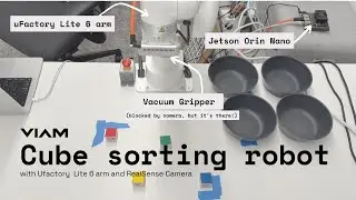 Cube sorting robot with Ufactory Lite 6 arm and Realsense camera