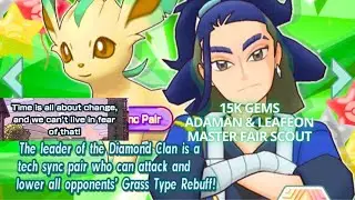 Pok&eacute;mon Masters EX | 15K Gems Adaman & Leafeon Master Fair Scout
