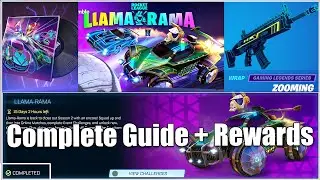 Llama-Rama Challenges Complete Guide + All Rewards, (Fortnite X Rocket League Crossover Event)