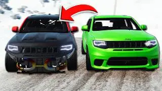 Каждый раз, когда я попадаю в аварию, мой Trackhawk становится БЫСТРЕЕ в снегу в BeamNG Drive