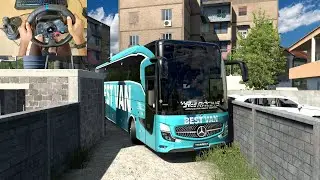 Smooth Bus drive trough extreme narrow streets of Albania | #ets2 | Logitech G29 Setup
