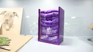 Laser cutting and Wrapping wood with car vinyl making a cloth box Acrylic front simple design