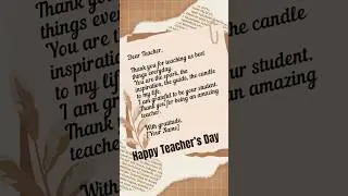 Teacher&rsquo;s Day Message | Happy Teachers Day Greeting card quote writing  #shorts