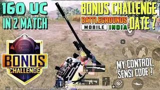 INDIA BONUS CHALLENGE in BGMI Release Date? My Control & Sensitivity Settings? 20UC Gameplay 💥 #MEK