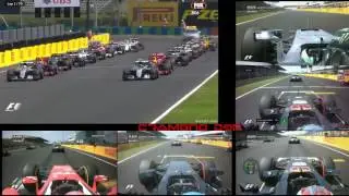 F1 2016 Austrian & Hungarian GP Start Multiple Camera View