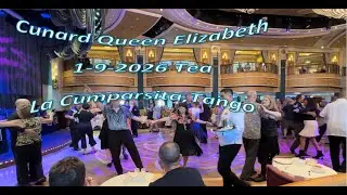 Cunard Queen Elizabeth 2026 New Year. Royal Court Theatre Orchestra Tea Dance, La Cumpasita, a Tango