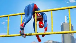 GTA 5 SPIDERMAN CRAZY JUMPS/FALLS (GTA 5 Spider-Man Fails) #3