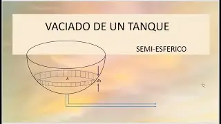 Vaciado de un tanque semiesférico. Tiempo total de vaciado. Demostración y aplicación.